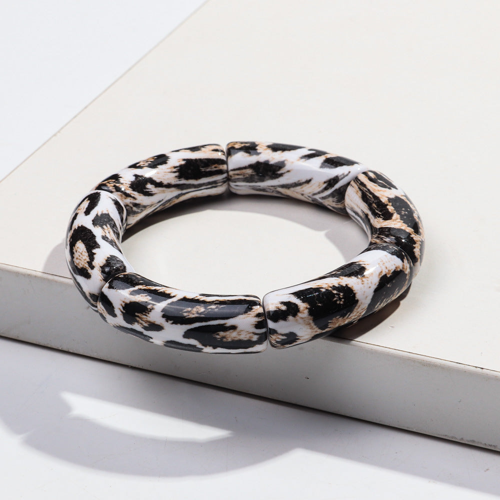 Wholesale Retro Leopard Series Elastic Bend Bracelet