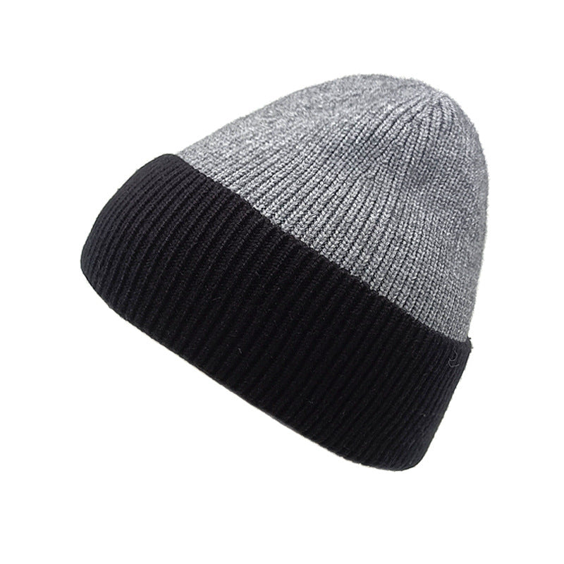 Wholesale 2023 Autumn and Winter New Color Matching Cold and Warm Knitted Acrylic Wool Hat
