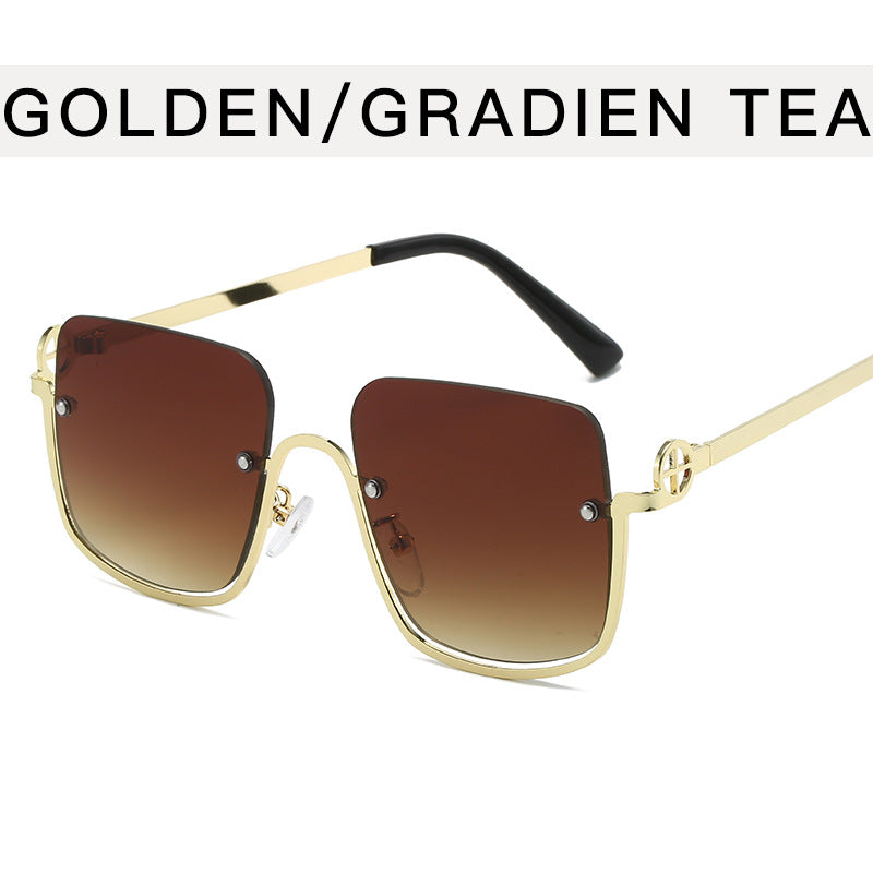 Wholesale Large Half Frame Metal PC Sunglasses