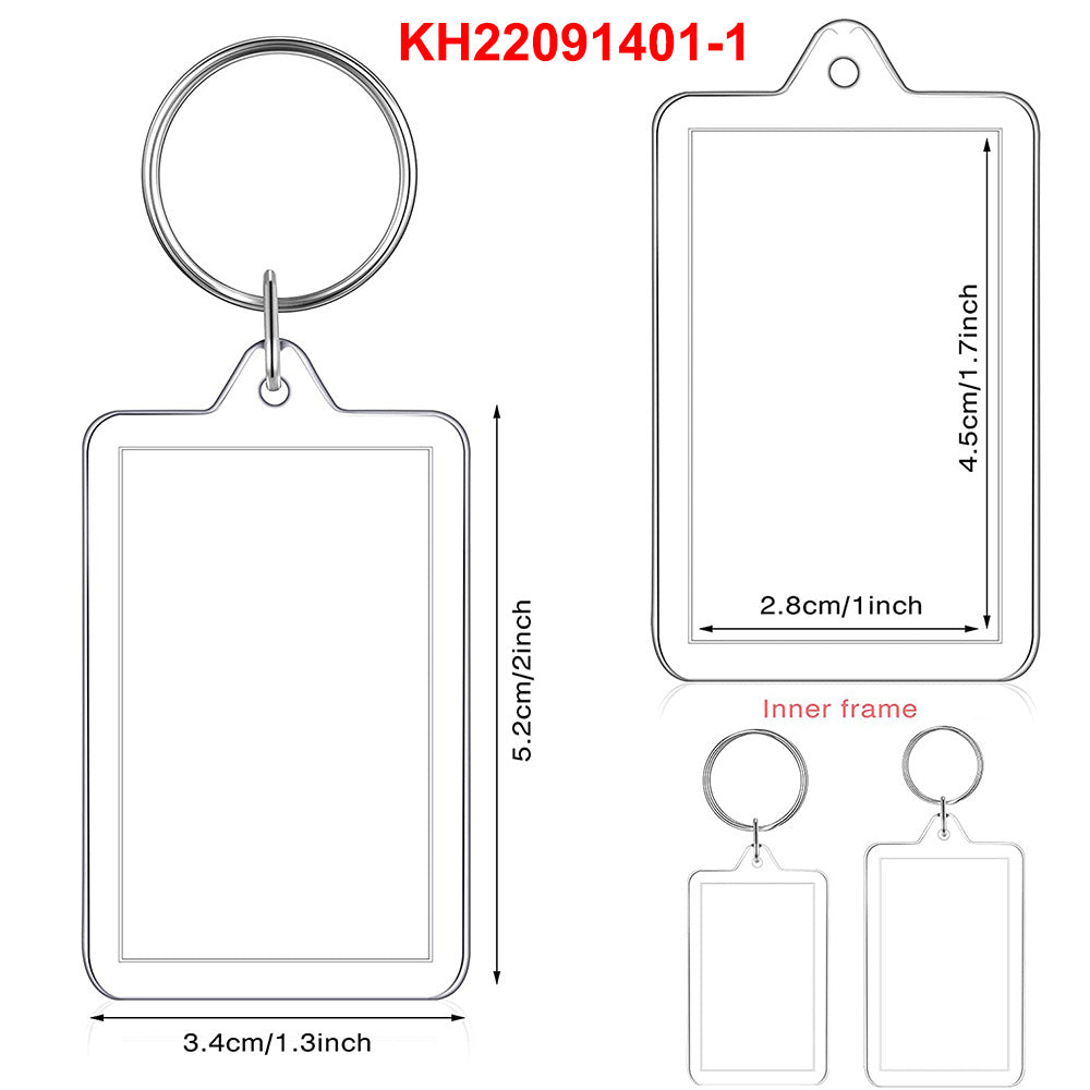 Wholesale Plastic Blank Photo Frame Keychain
