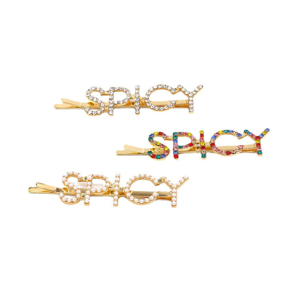 Wholesale Alloy Diamond Letter Hair Clips