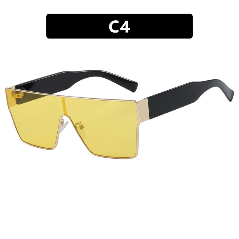 Wholesale Square one-piece large frame sunglasses sun visor sunglasses women' s trendy high-end sunglasses