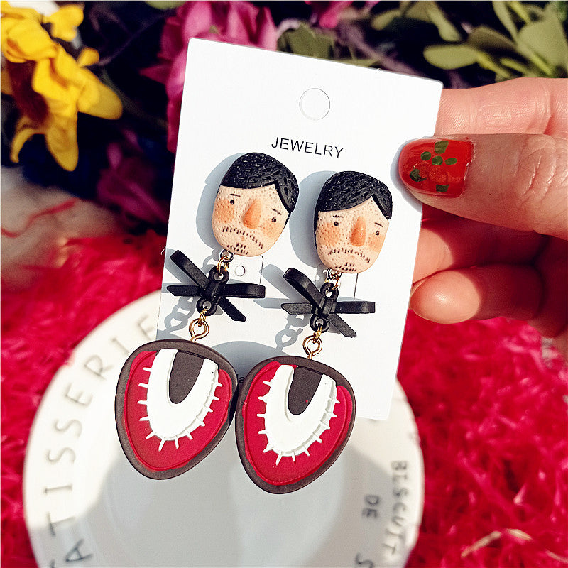 Wholesale New Indian Doll, Folk Style, Monster Shu Millet Series, Funny Personality Earrings Girl
