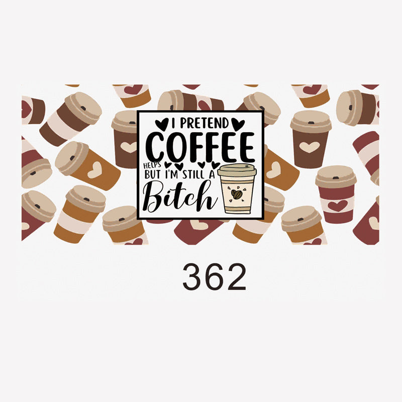 Wholesale 5PCS 16oz Glass Cup Cute Cup Stickers wraps