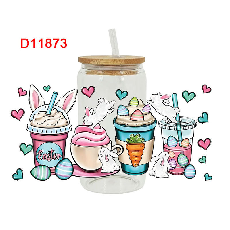 Wholesale Colorful Easter 16oz Cup UV DTF Wraps