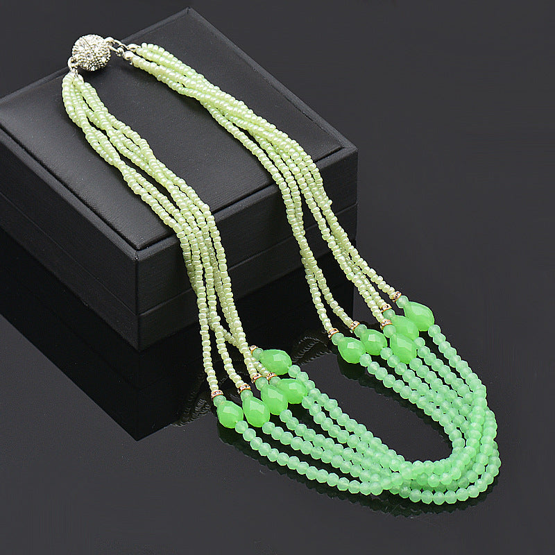 Wholesale Rhinestone Magnetic Clasp Teardrop-shaped Crystal Bracelet Necklace