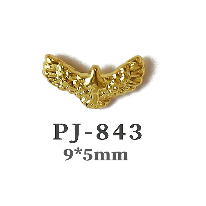 Wholesale  Metal Nail Art Charms Antelope Head Wings Leopard Head Manicure Decorative Accent