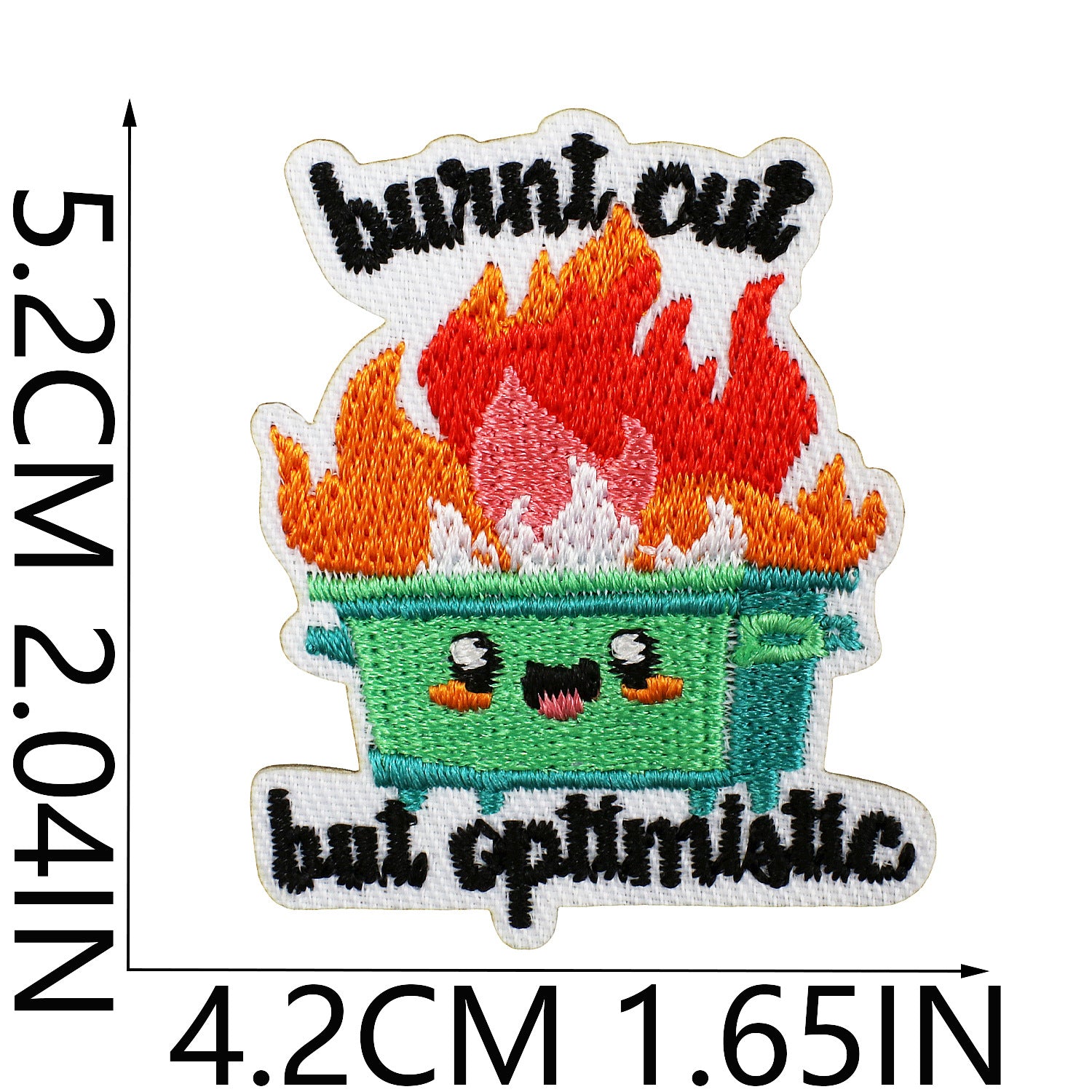 Wholesale Embroidered Polyester Patch Cartoon Box Flame English Letters Clothing Decorative Accent