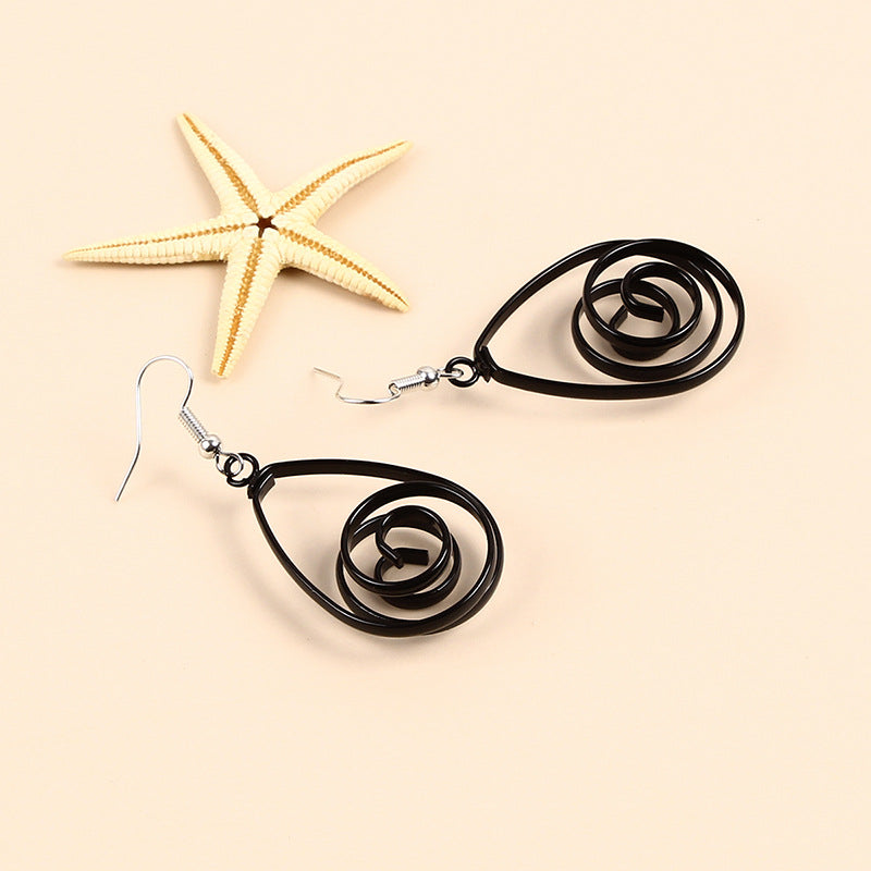 Wholesale Circle Versatile Women's Personality Exaggerated Long Drop Earrings