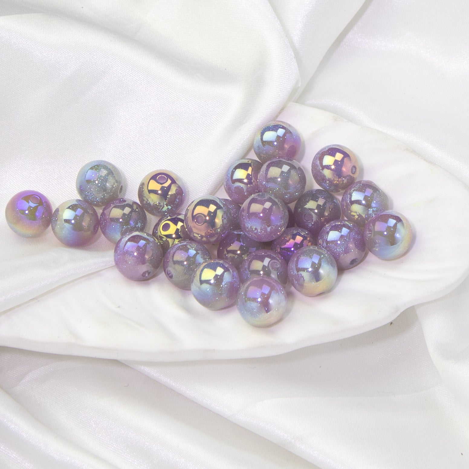 Wholesale 20pcs Starry Sky Two-color Gilded Round Beads