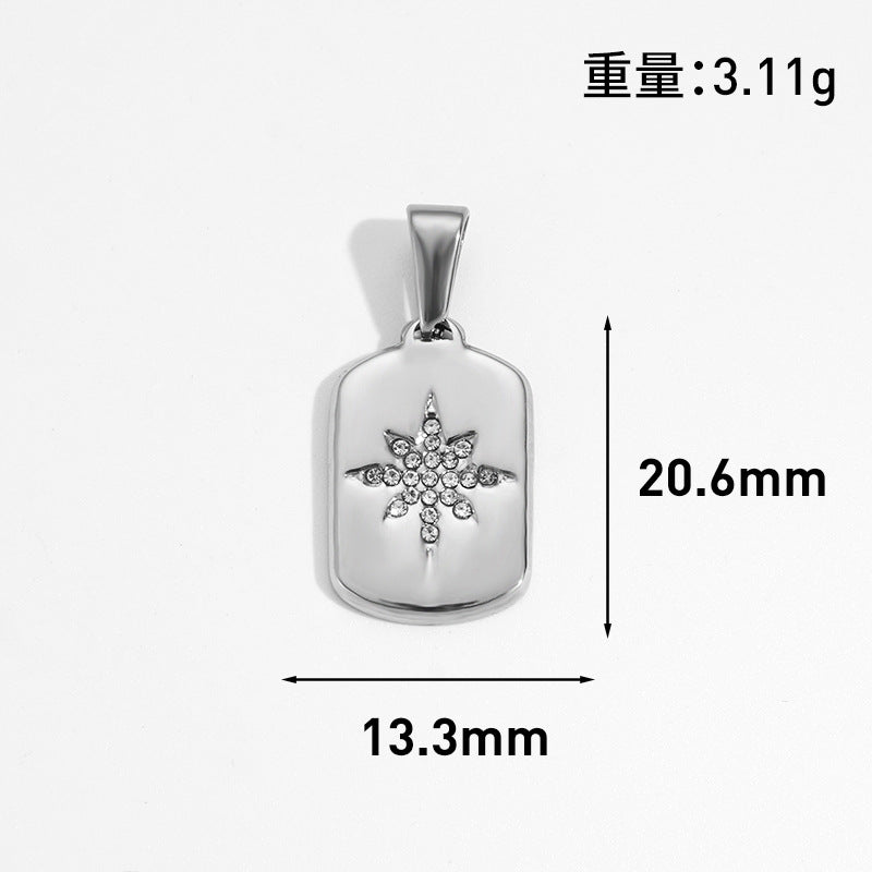 Wholesale 10pcs Sun Star Moon Octagonal Star Geometric Stainless Steel Pendant