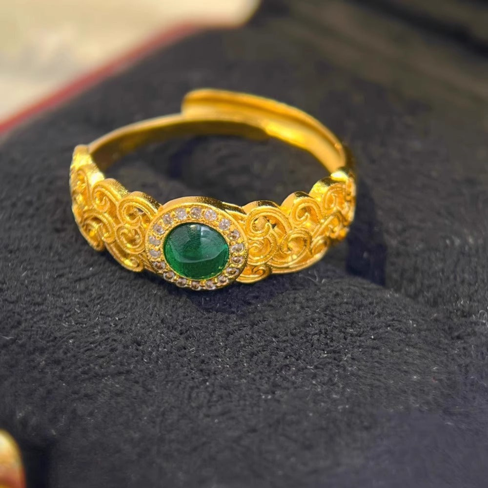 Wholesale Water Shell Inlay Autumn and Winter Trend Fashion Niche Design Light Luxury High-end Open Rings