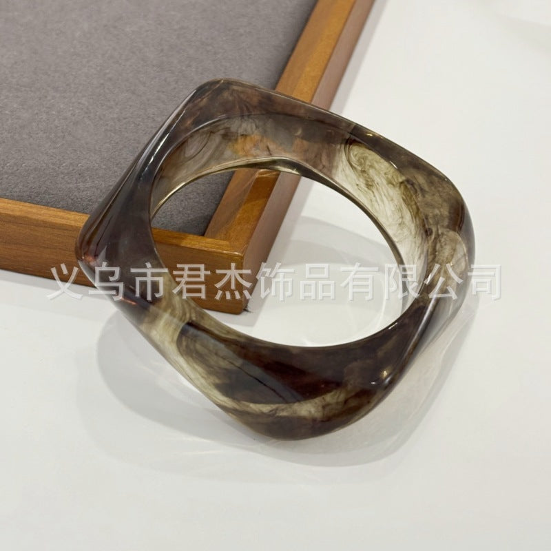 Wholesale marble pattern bracelet personality exaggerated acrylic geometric polygon