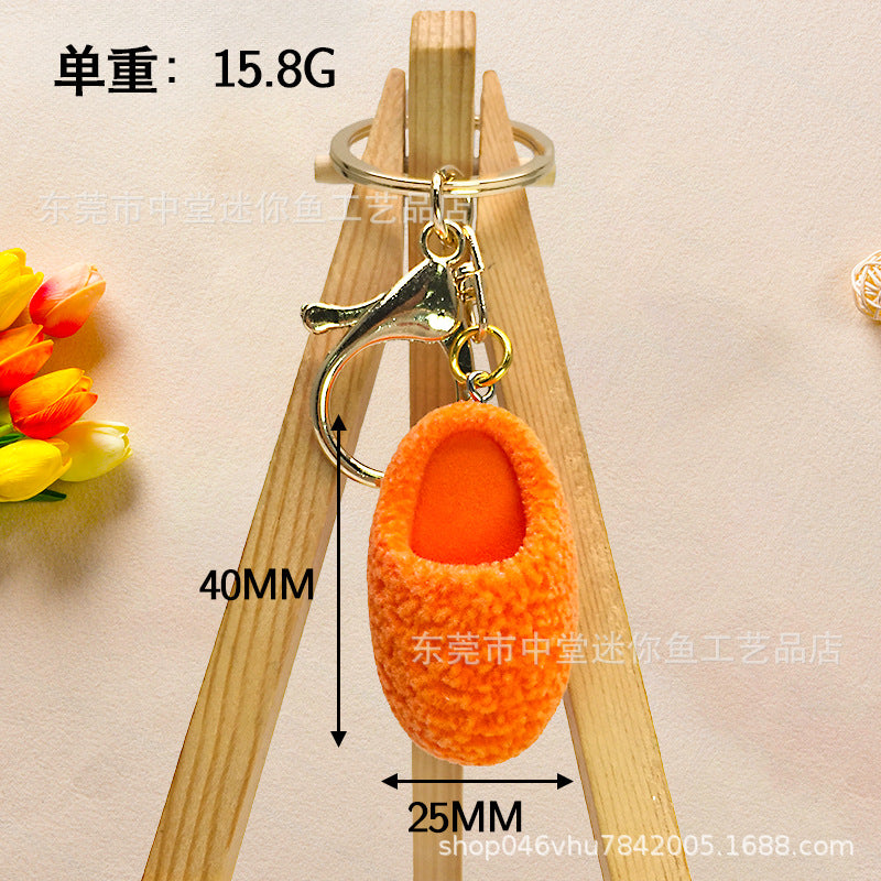 Wholesale 2pcs/pack Cute Creative Mini Fur Shoes, Keychains, Bags, Trinkets, Pendants