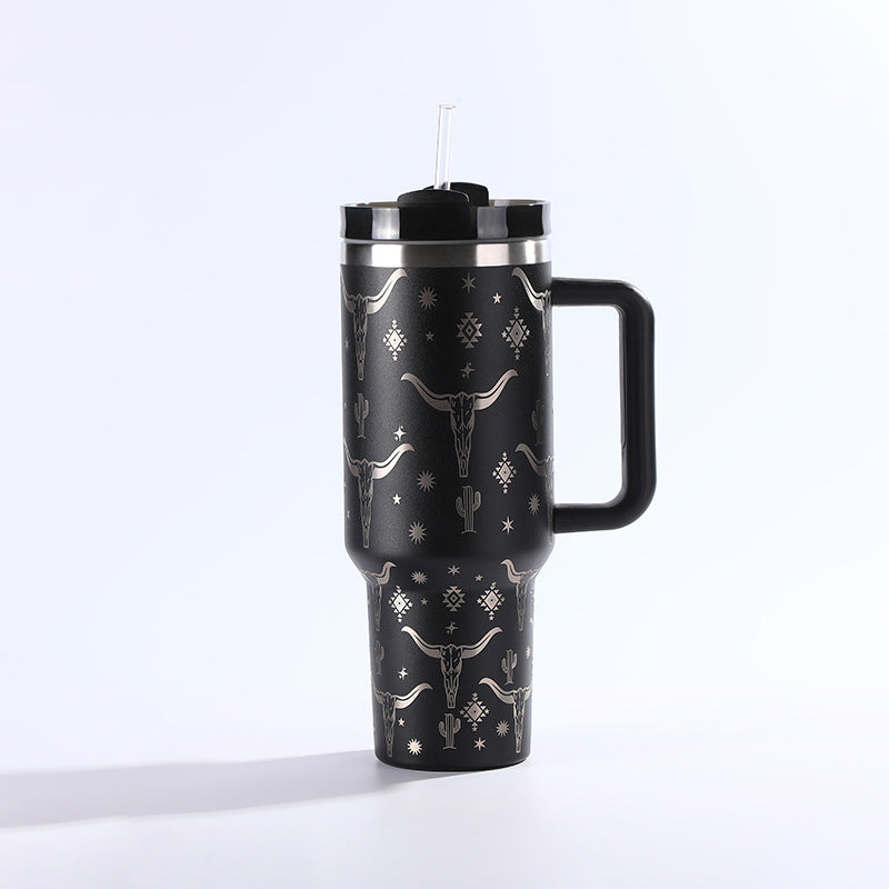 Wholesale Tumbler 40oz Stainless Steel Laser Bull Head Western Style Ice Bullies Cup