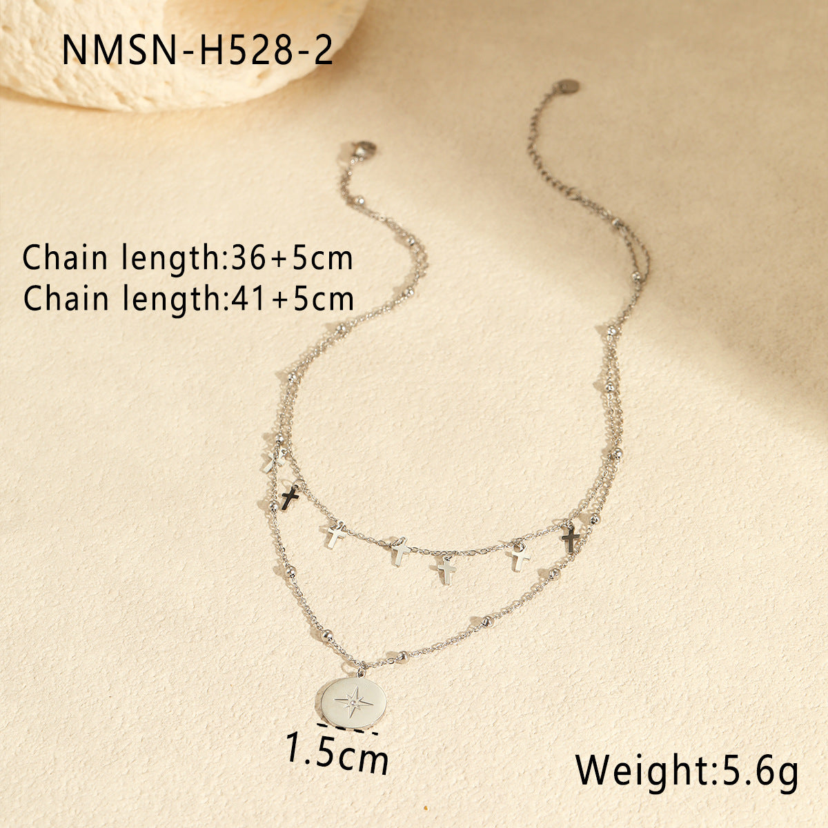 Wholesale Stainless steel Steel Necklace Cross Star Round Necklace