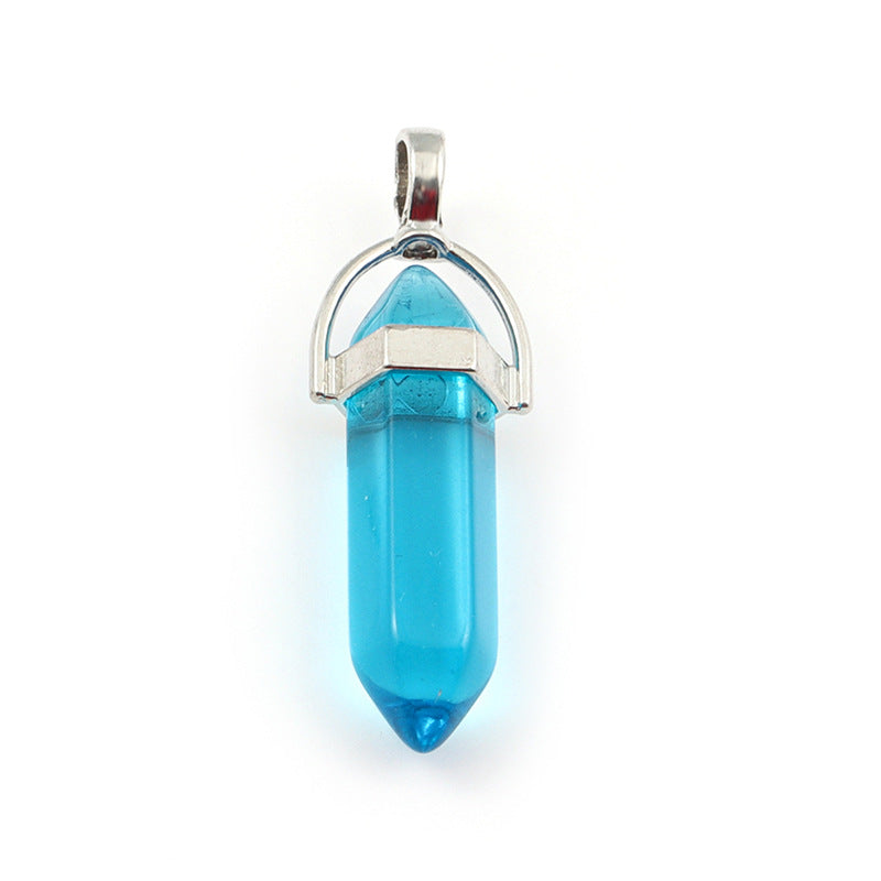 Wholesale Crystal Hexagonal Bullet Hexahedron Necklace Accessories