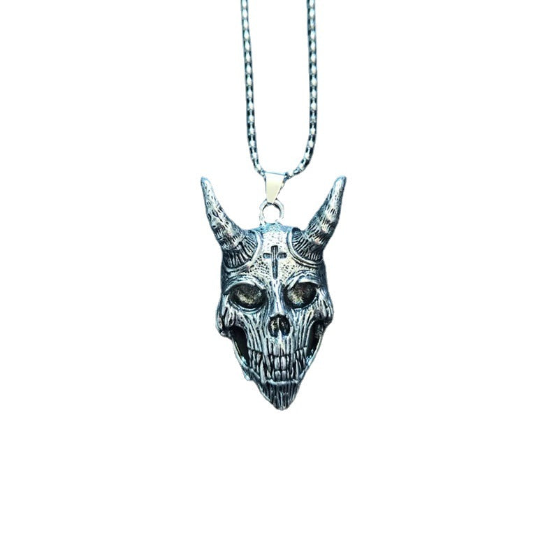Wholesale Sheep Head Devil Skull Mask Alloy Necklace