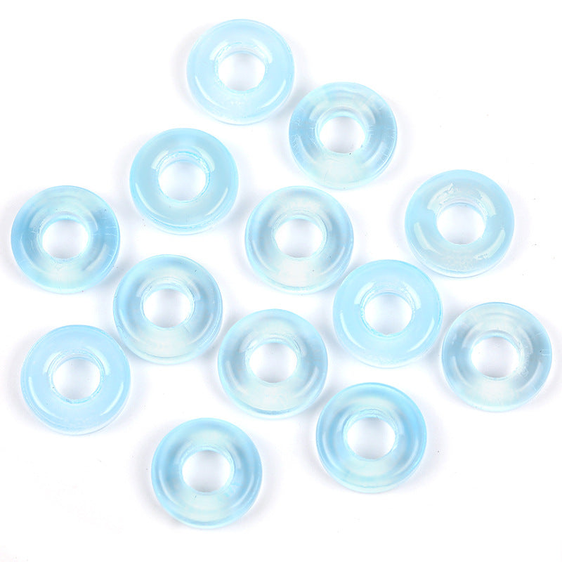 Wholesale 50pcs DIY jewelry accessories 10mm color circle glass running ring large hole beads glass beads hand string beads loose beads