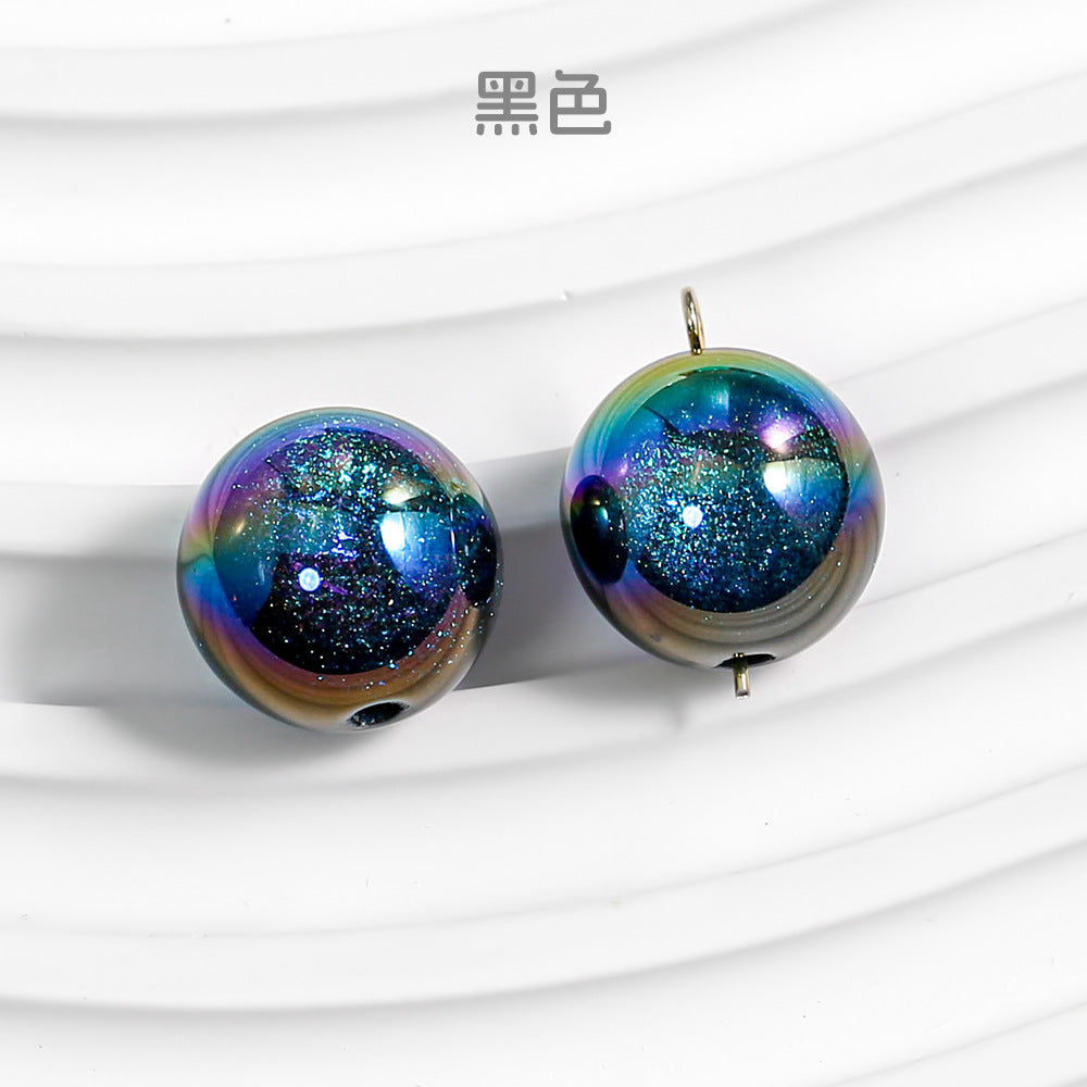 Wholesale 50pcs/1pack Mermaid Cat Eye Through Hole Starry Sky Dyeing DIY Handmade Beads