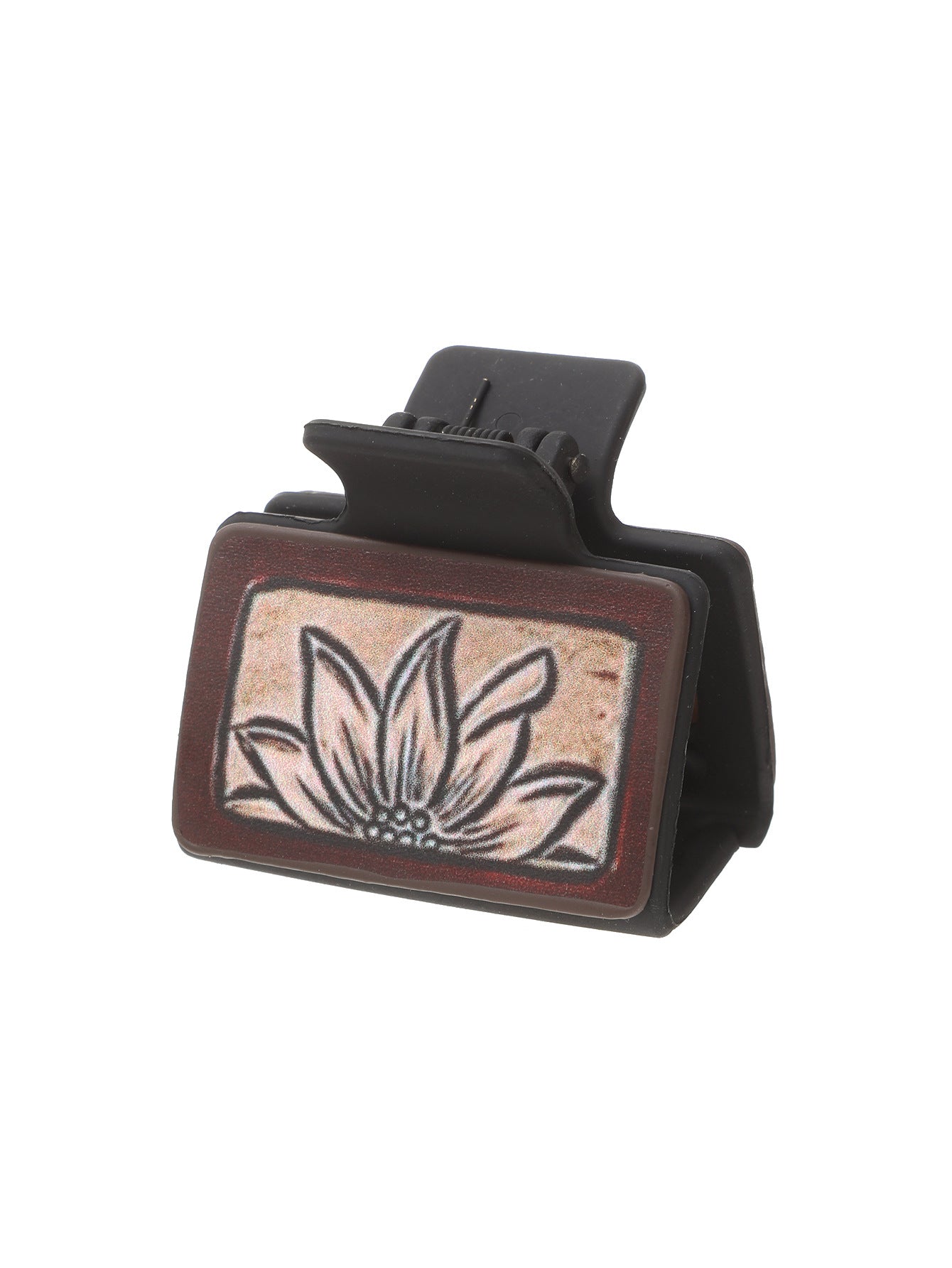 Western-style leather hairpin shark clip