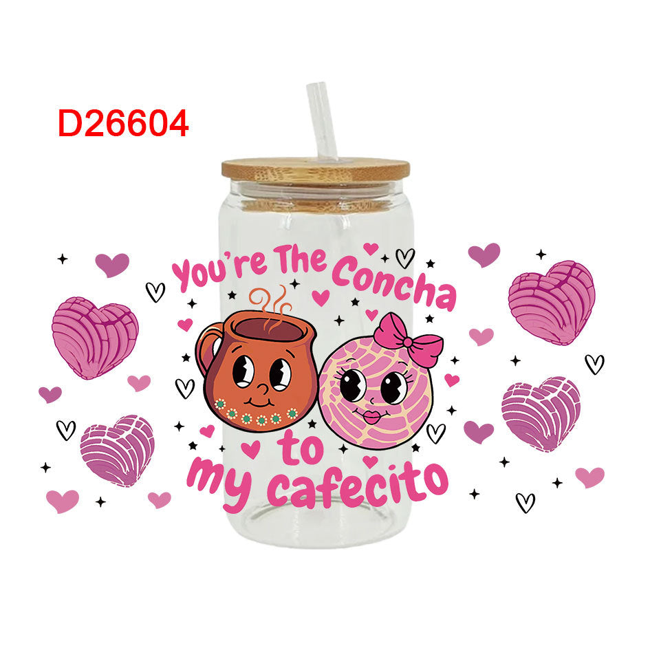 Wholesale Love Coffee Beverage Series  16oz Cup UV DTF Wraps