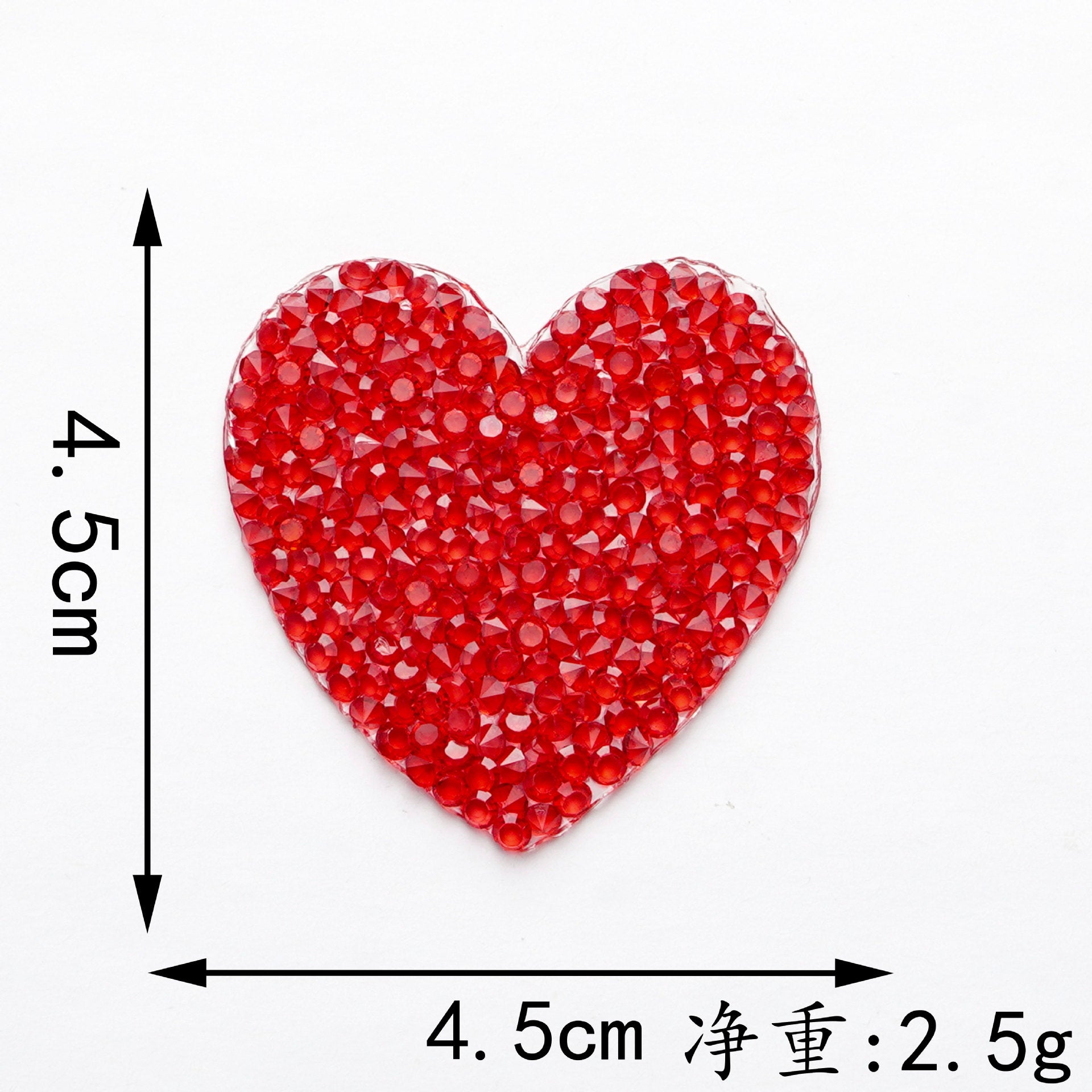 Wholesale 6 color hot melt adhesive heart-shaped rhinestone embroidery DIY Patches