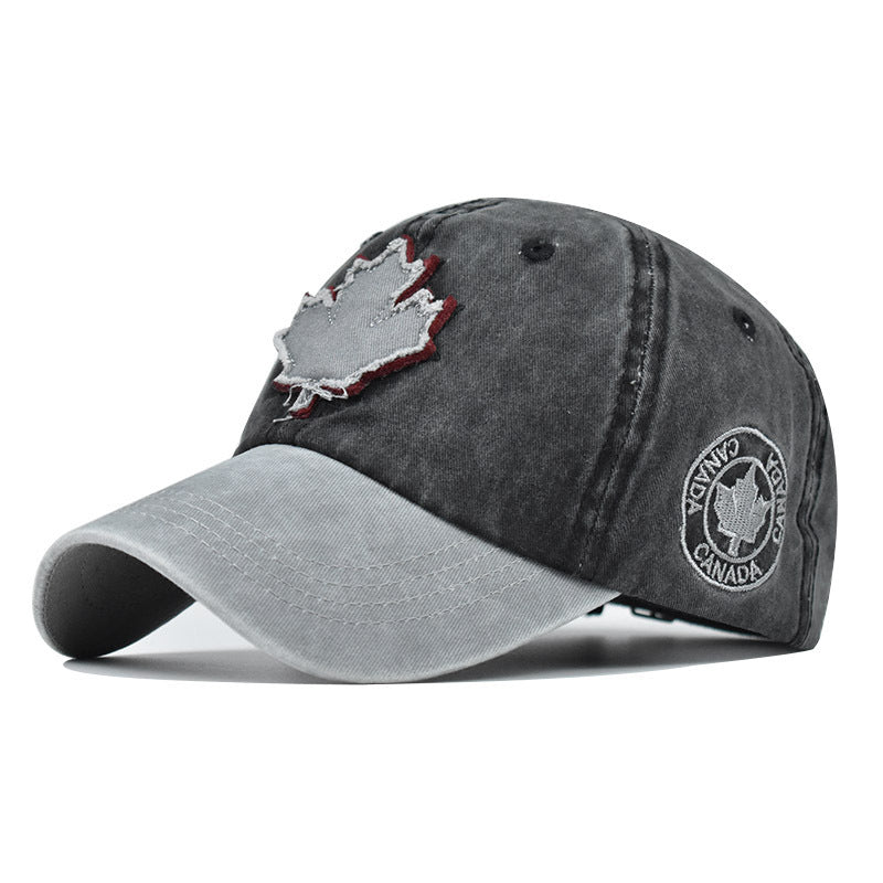Wholesale New Canadian Maple Leaf Pattern Baseball Cap Men's and Women's Peaked Cap Pure Cotton Easiest for Match Peaked Cap