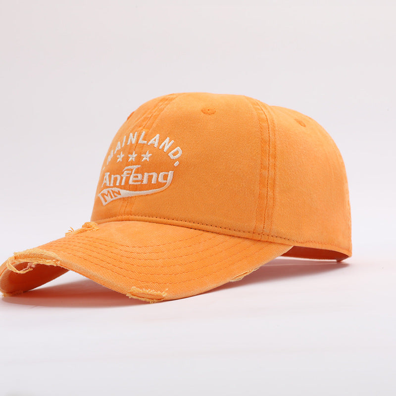 Wholesale Vintage Washed Embroidered Large Head Circumference Cotton Soft-topped Cap