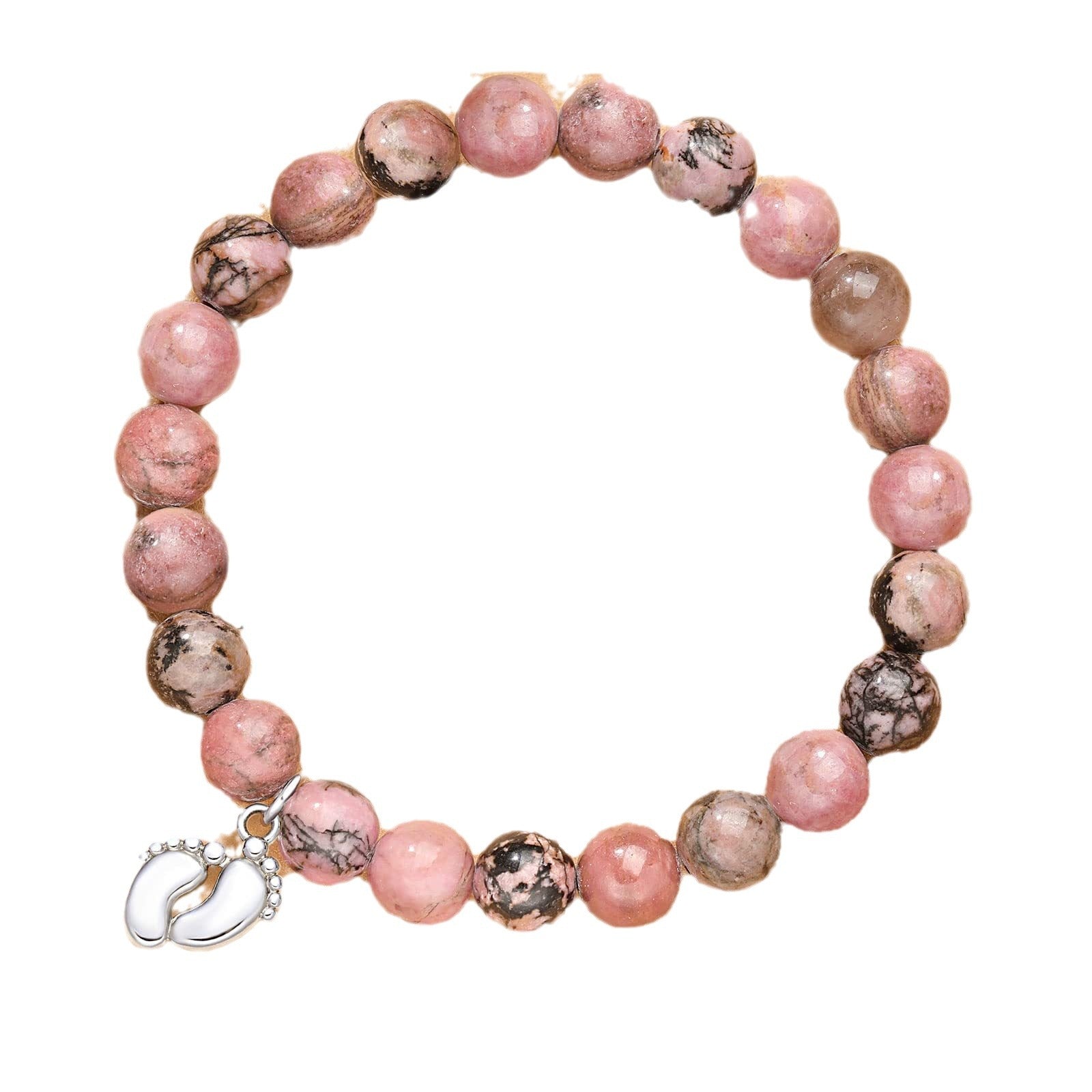 Wholesale Friendship Pink Zebra Rhodonite Purple Agate Bracelet