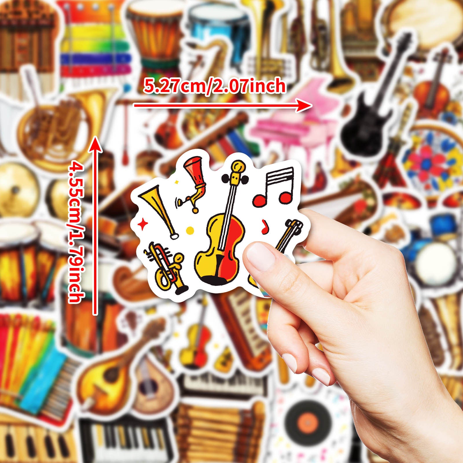 Wholesale 50pcs Musician Series Musical Instrument Mix-and-Match Graffiti Stickers