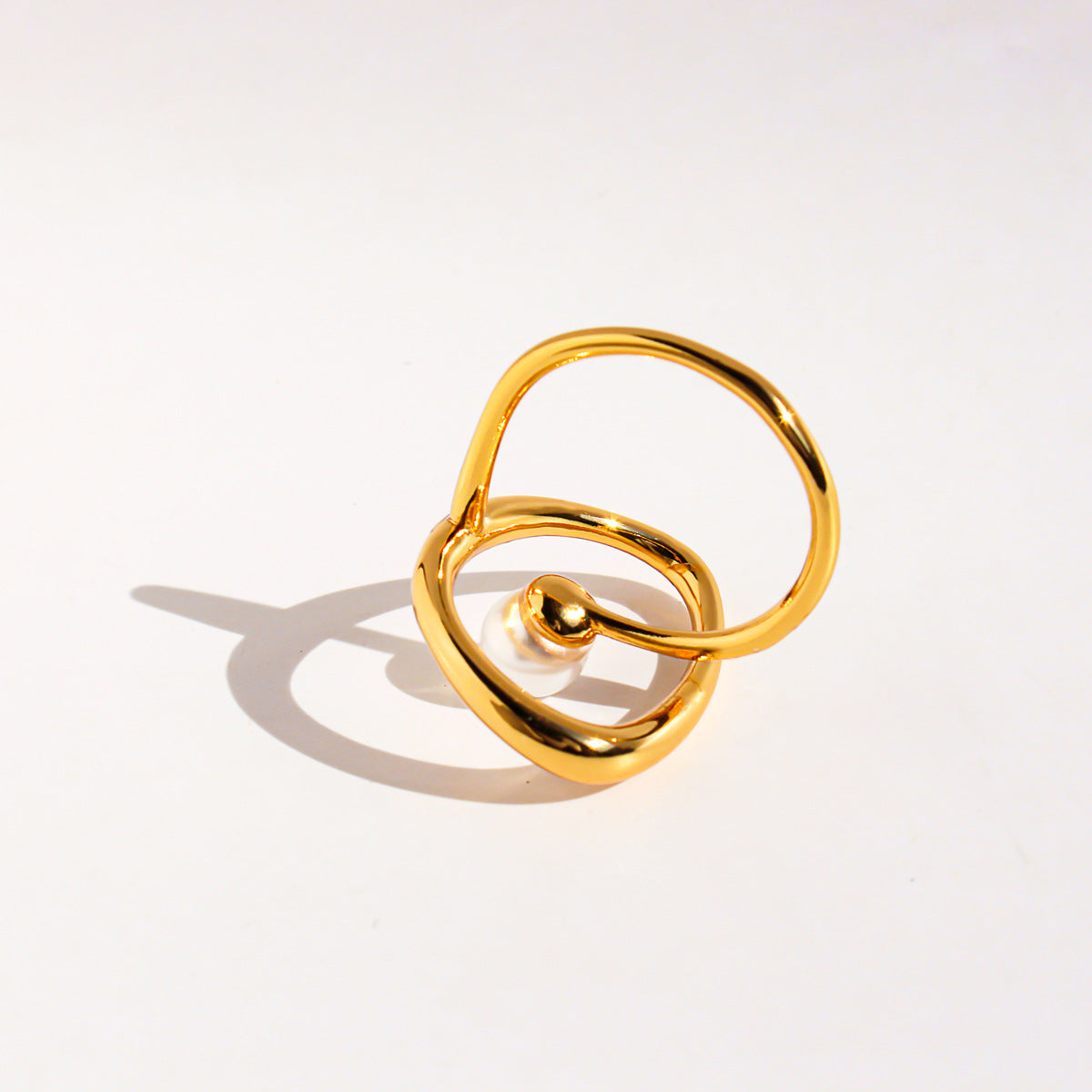 Wholesale Pearl hollow curve ring