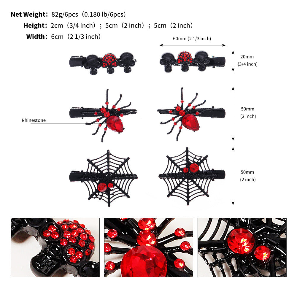 Wholesale Halloween Funny Rhinestone Hair Clips