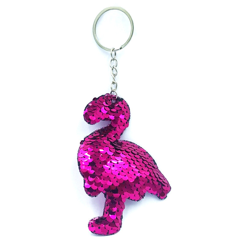Wholesale Reflective Bright Surface Animal Plant PET Glitter Fashion Bag DIY Keychains