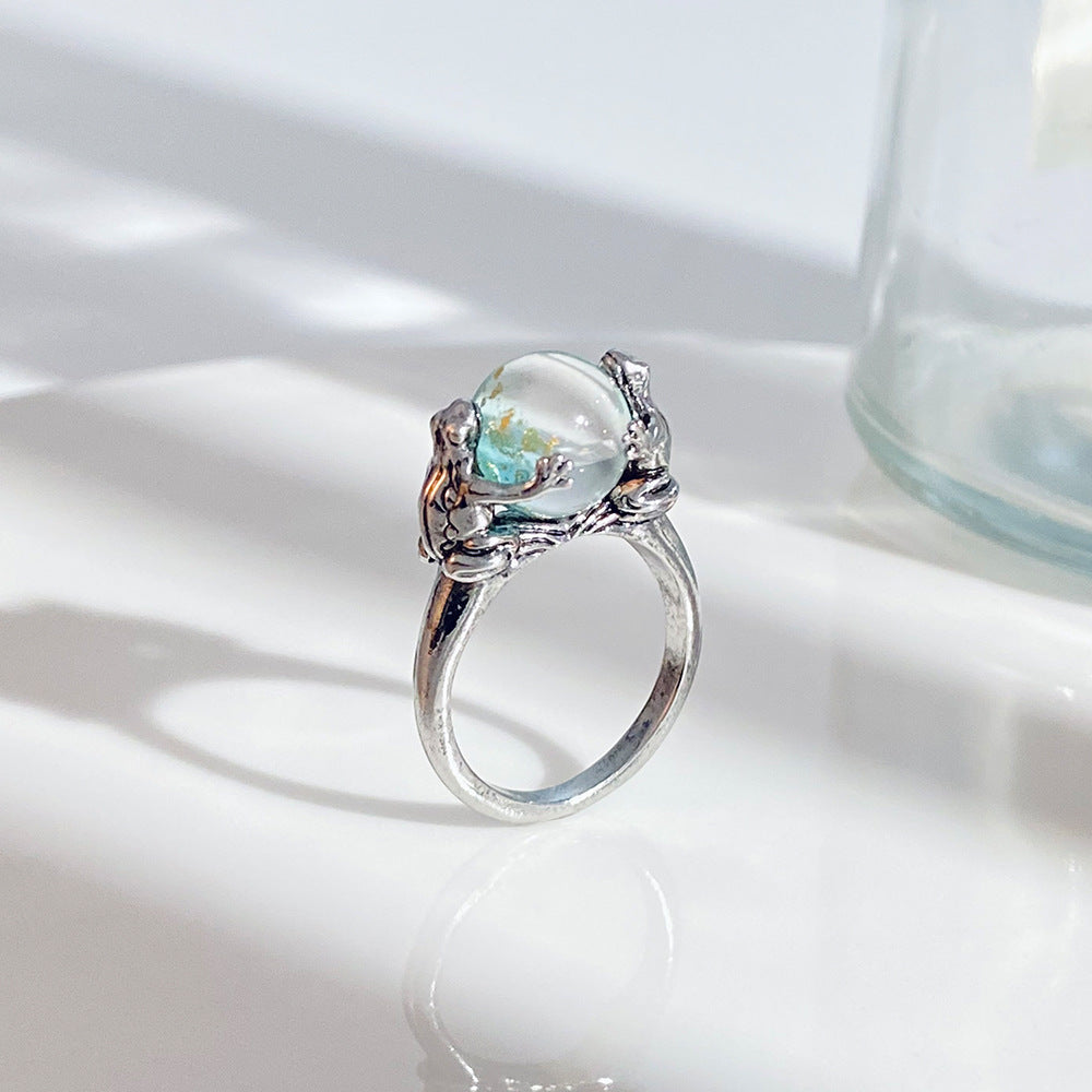 Wholesale Silver and gold diverse frog retro animal ring