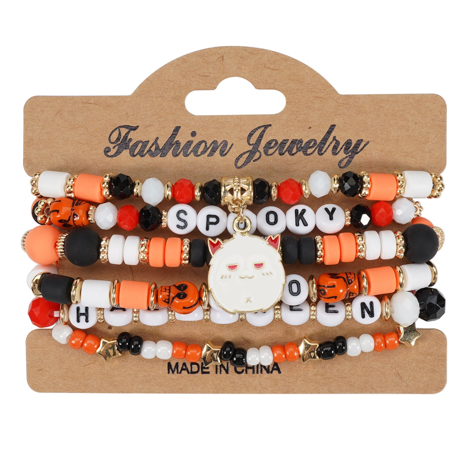 Wholesale Halloween Artificial Crystal Polymer Clay Beads Pumpkin Ghost Bat Hat Pendant Bracelet