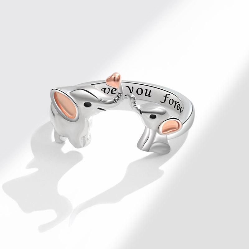 Wholesale Mother's Day Two-tone Elephant Open Ring