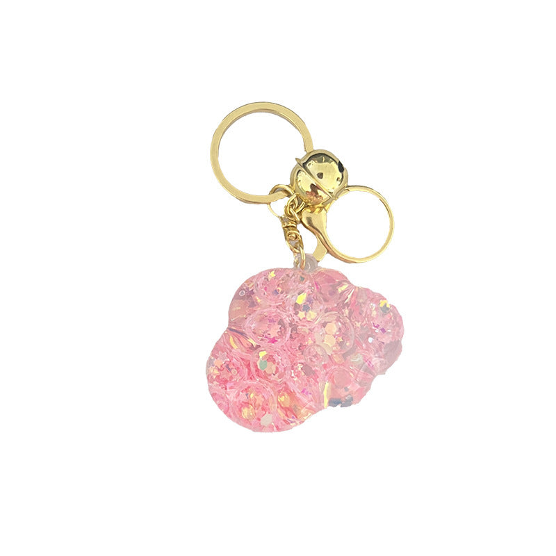 Wholesale Acrylic Cloud Quicksand Bottle Keychain
