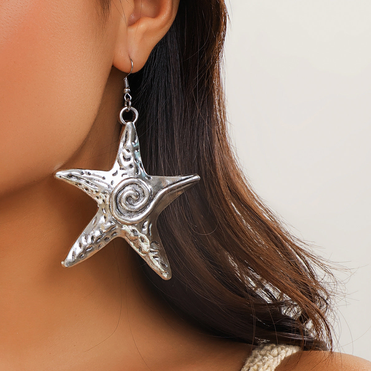 Wholesale Starfish Metal Earrings