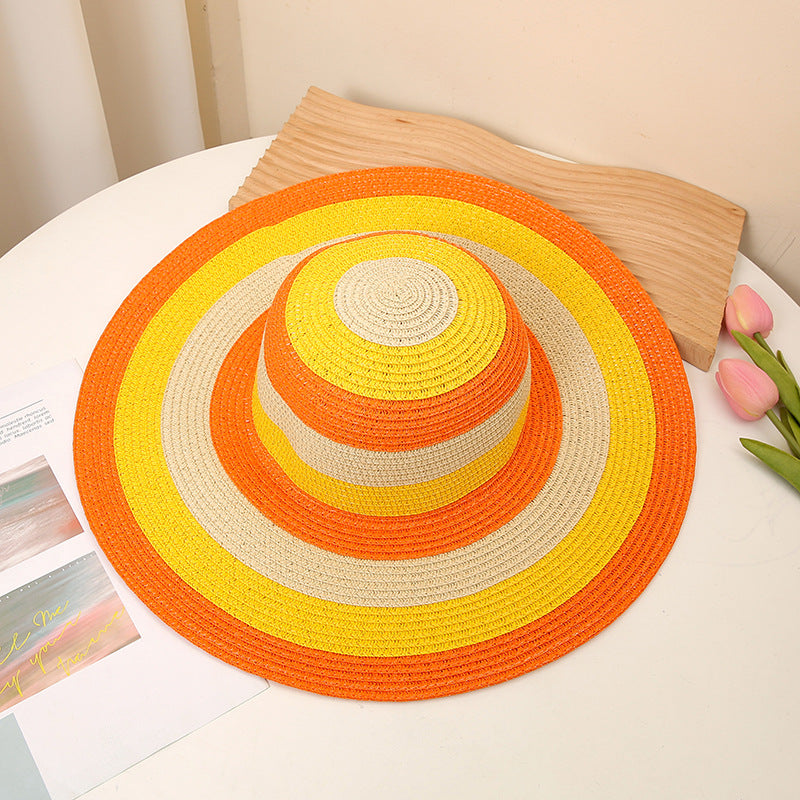 Wholesale of Summer Colored Sun Shading Straw Woven Hats
