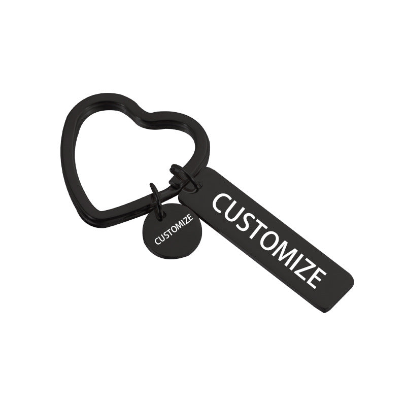 卸売ミラーステンレス鋼 DIY ロングストリップラウンドリーフキーホルダー