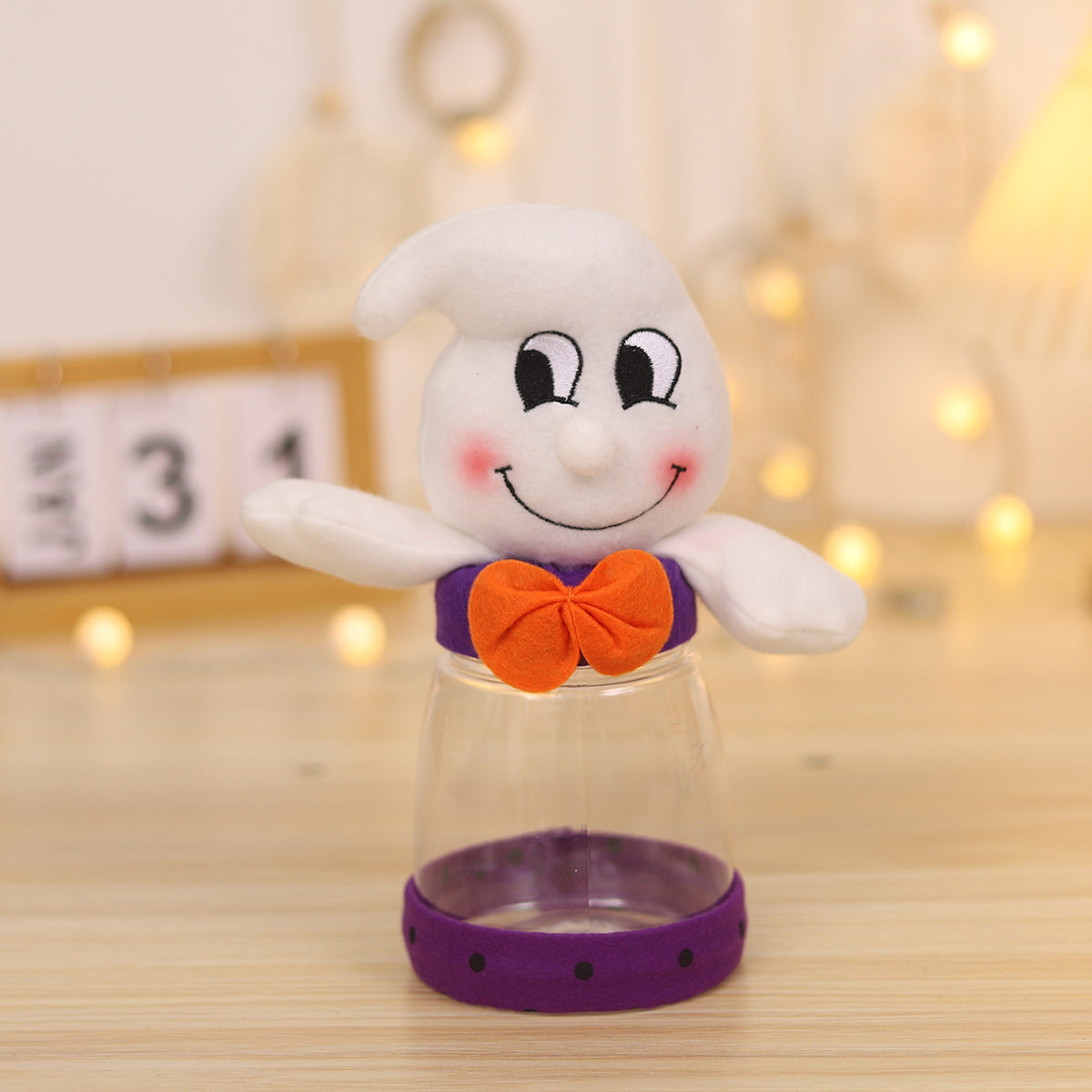 Wholesale Halloween Witch Ghost Vampire Transparent Large Three-dimensional Doll Plastic Candy Jar