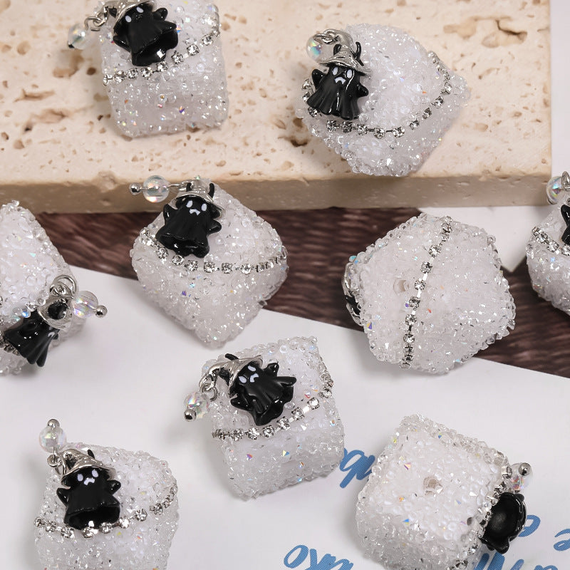 Wholesale 20PCS ghost square diamond ball rhinestone sugar acrylic beads