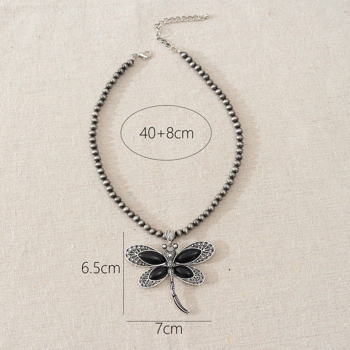 Wholesale Western style vintage dark turquoise animal dragonfly necklace