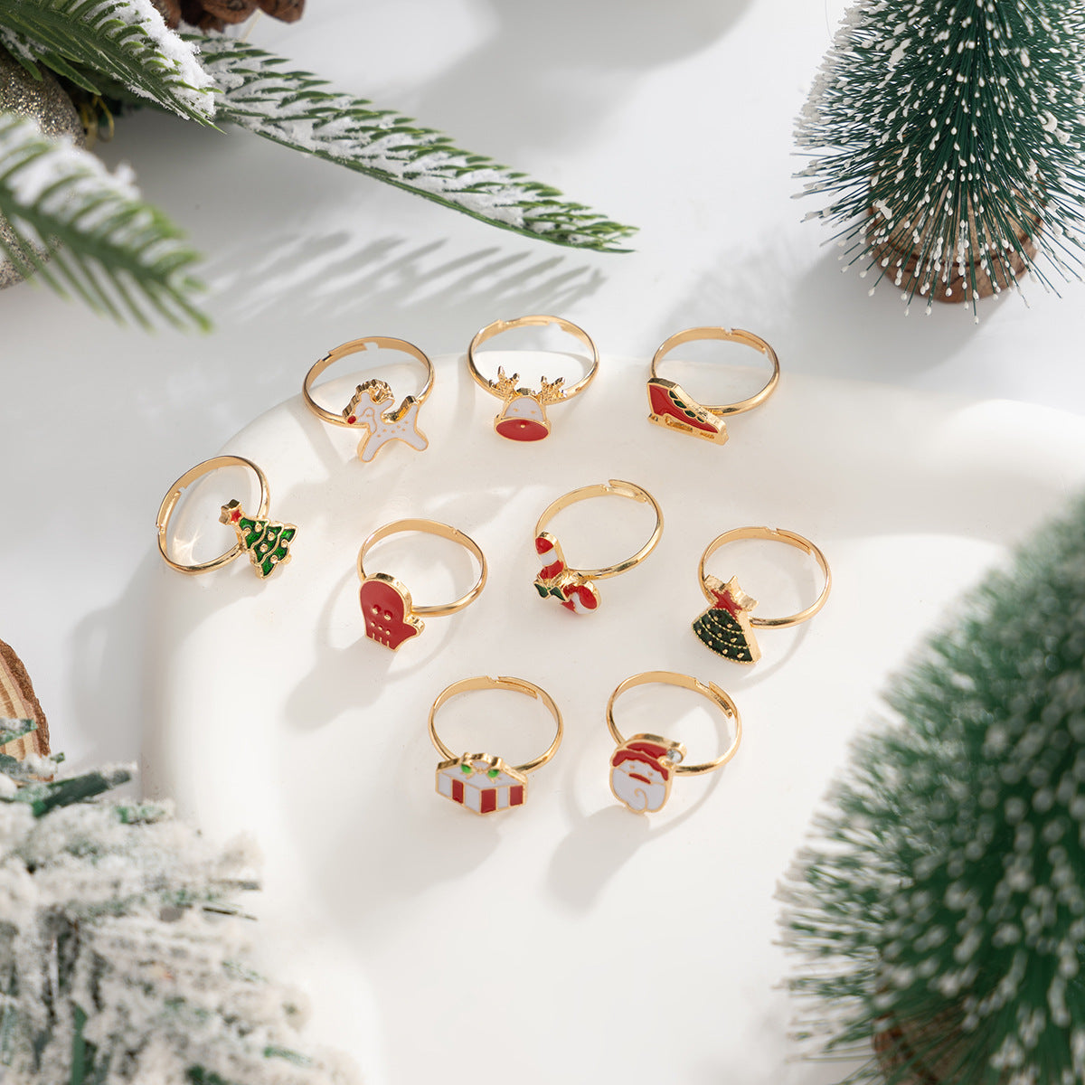 Wholesale Cartoon dripping  and reindeer ring