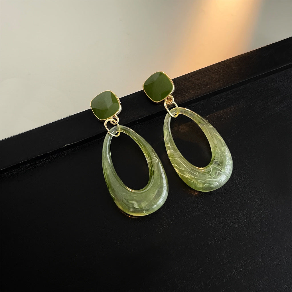 Wholesale Vintage emerald diverse shaped zircon earrings