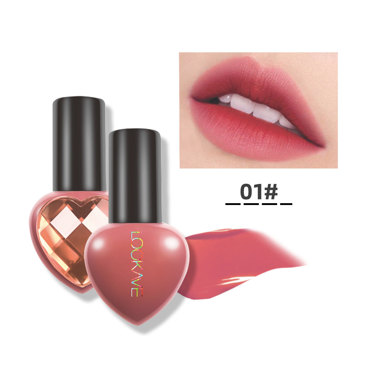 Wholesale Plastic 8 Colors Heart Shape Lip Gloss