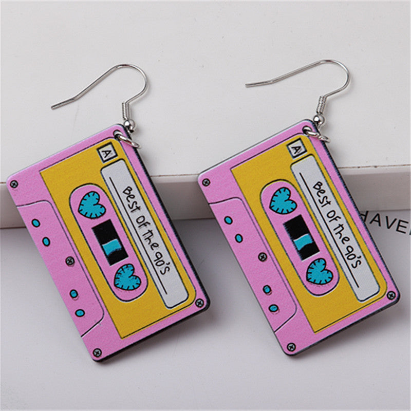 Wholesale Versatile Hip Hop Retro Tape Earrings
