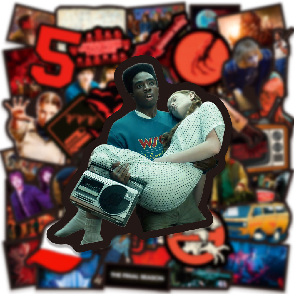 Wholesale 50pcs Red Cartoon Thriller Series Waterproof Vinyl Stickers OLY Exclusive