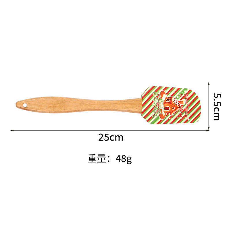 Wholesale Silicone Spatula Household Wooden Handle Butter Spatula